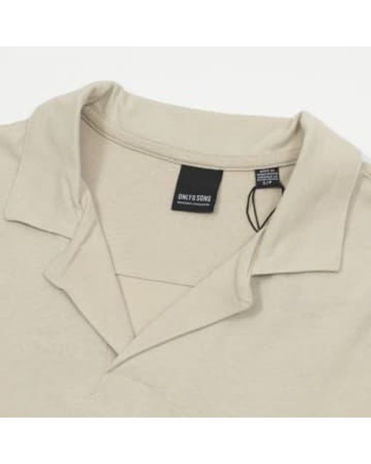 Only & Sons Natural Resort Short Sleeve Polo Shirt In for men