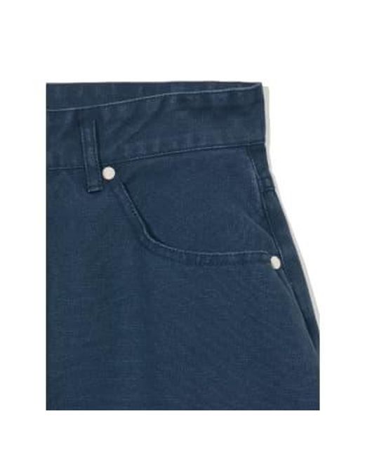 PARTIMENTO Blue Stone Washing Chino Pants In Navy Medium for men