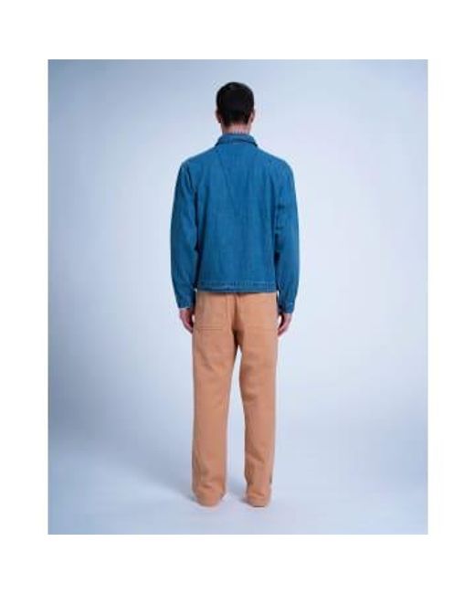 Homecore Blue Ancelin Hemp Denim Cotton & Chanvre Jacket Bleached Bleu S for men