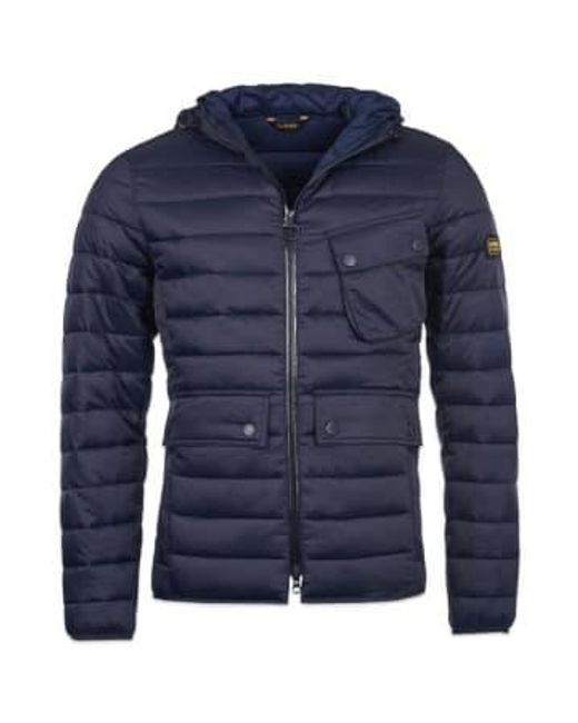Ouston Hooded Quilt Jacket di Barbour in Blue da Uomo