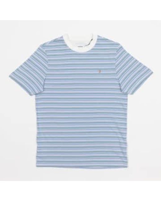 Farah Blue Danny Stripe T-shirt for men