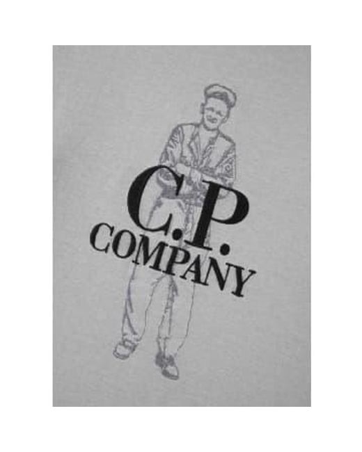 C P Company Herren 1020 Jersey British Sailor T-Shirt in Nieselregen in Gray für Herren