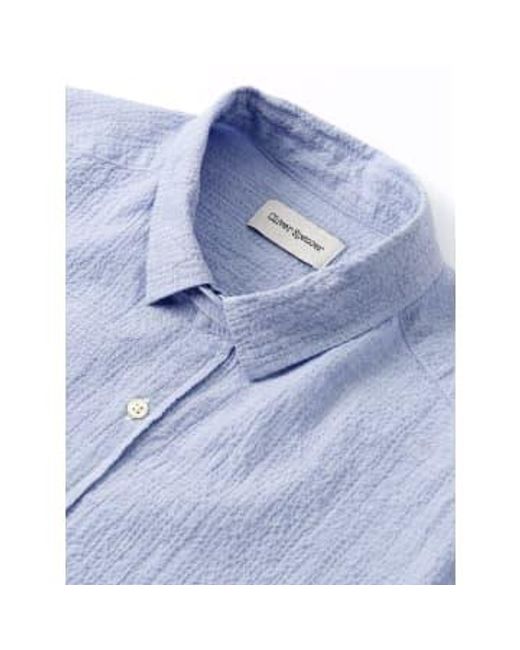 Oliver Spencer Hughes clerkenwell tab shirt in Blue für Herren