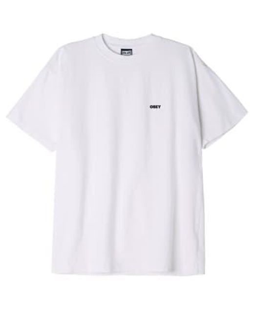 T-shirt poids lourd icône audacieux Obey pour homme en coloris White
