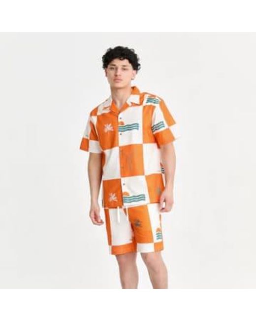 Parlez Orange Cabo Short Sleeve Shirt for men