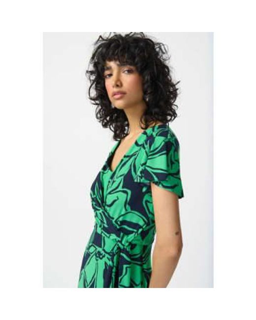 Joseph Ribkoff Green Floral Print Silky Knit Wrap Style Dress Uk10
