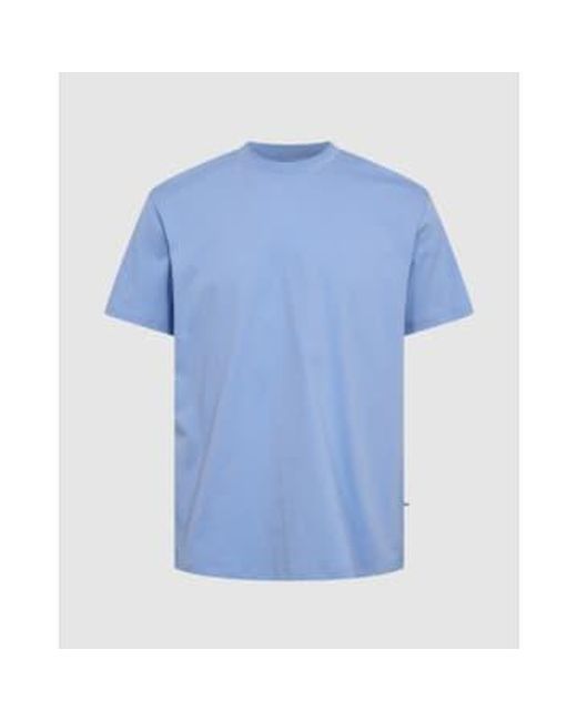 Minimum Blue Aarhus Hydrangea Short Sleeved T-shirt L for men