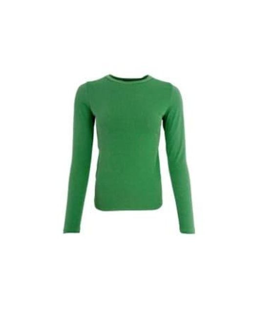 Colour Faye Long Sleeved Top Grass Green di Black Colour