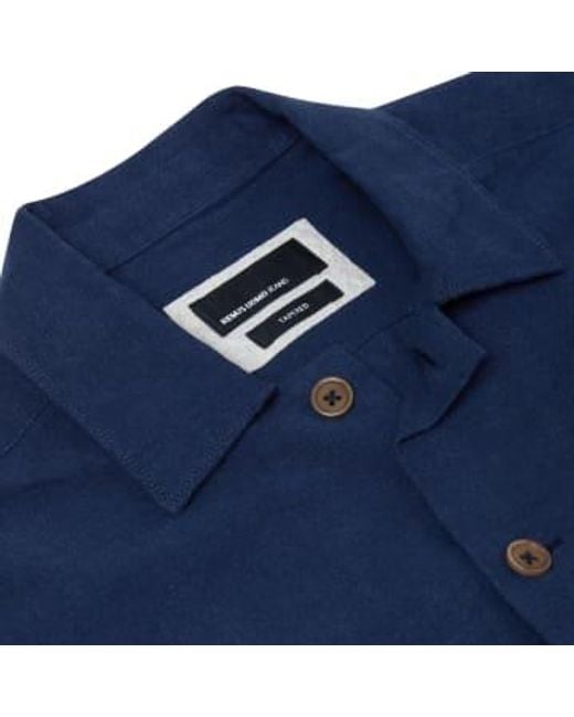 Remus Uomo Blue Linen Overshirt 15.5 for men