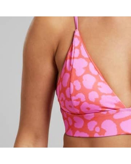 Dedicated Alva Leopard Print Pink Bikini Top M