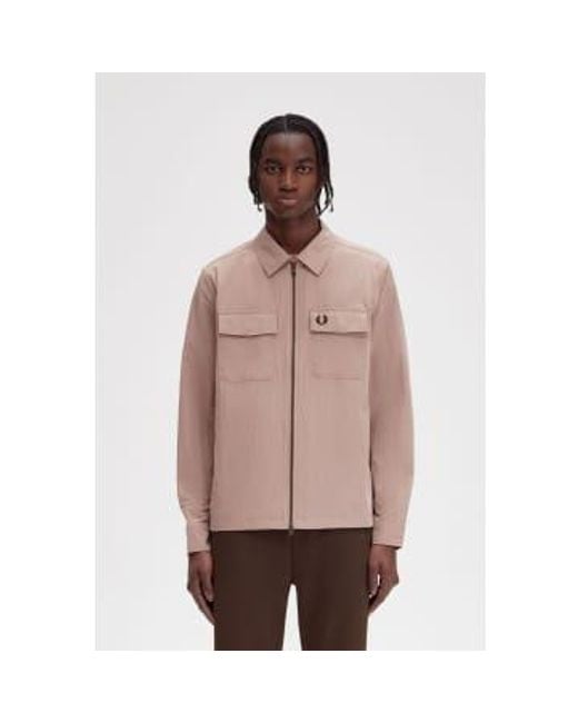 Fred Perry Zip through Overshirt Small in Pink for Men Lyst