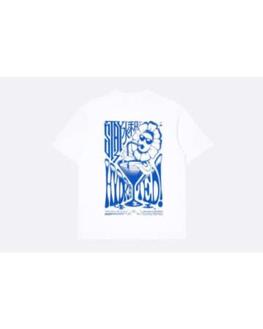 Edwin Blue Stay Hydrated Tee S / Blanco for men