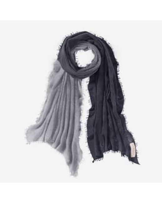 PUR SCHOEN Blue Ombre Anthracite Hand Felted Cashmere Soft Scarf