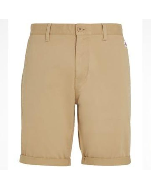 Tommy Jeans Scanton Chino Shorts Tawny di Tommy Hilfiger in Natural da Uomo