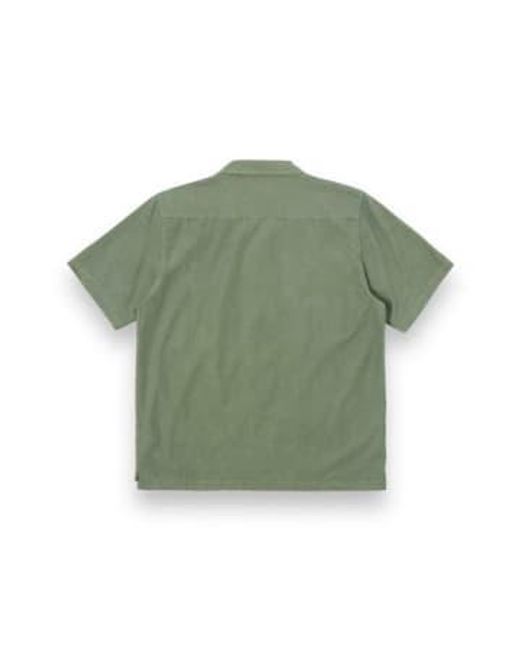 Universal Works Green Camp Ii Shirt 30269 Gardenia Lycot Birch S for men