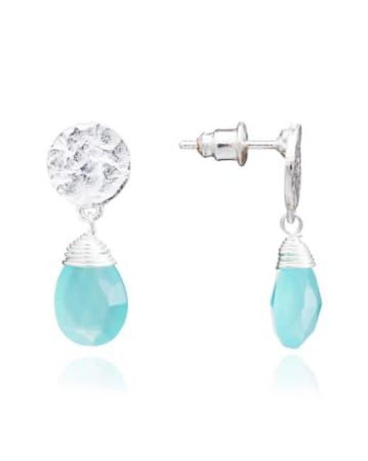 Azuni London Blue Azuni Athena Drop Gemstone Earrings