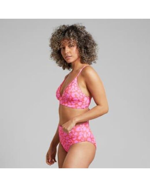 Dedicated Alva Leopard Print Pink Bikini Top M