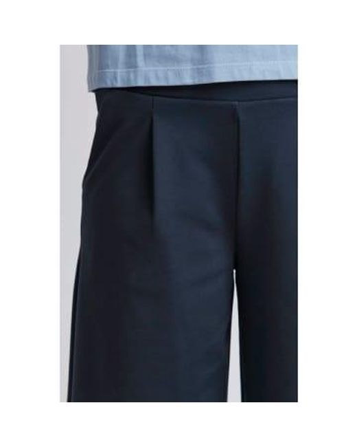 Ichi Blue Kate Wide Leg Trousers Navy S