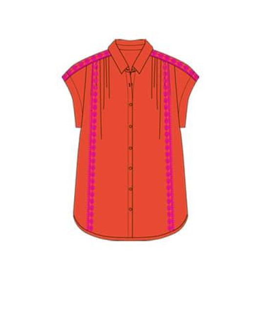 Nooki Design Red Polly Blouse- Mix / S 100% Cotton