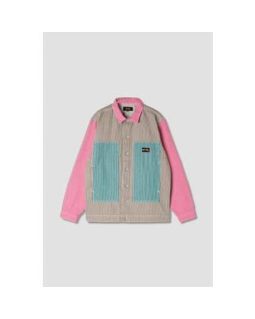 Veste box jacket hicktory mix Stan Ray pour homme en coloris Pink