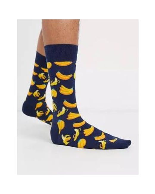 Chaussettes bananier la marine Happy Socks en coloris Blue