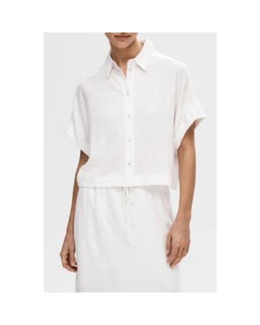 Snow Viva Cropped Shirt di SELECTED in White