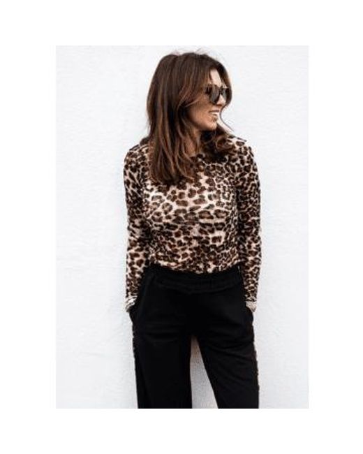 Libby Loves Brown Suzie Leopard Top S/m