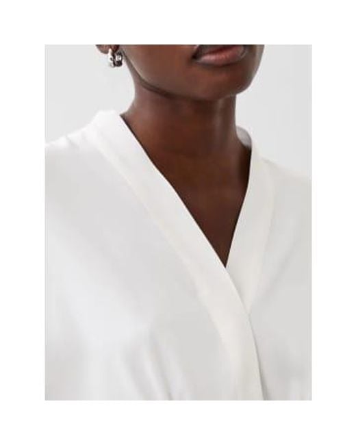 French Connection White Carmen Crepe Blouse