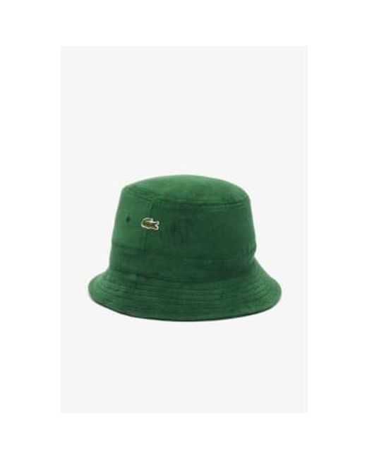 Mens Terry Towelling Bucket Hat di Lacoste in Green da Uomo
