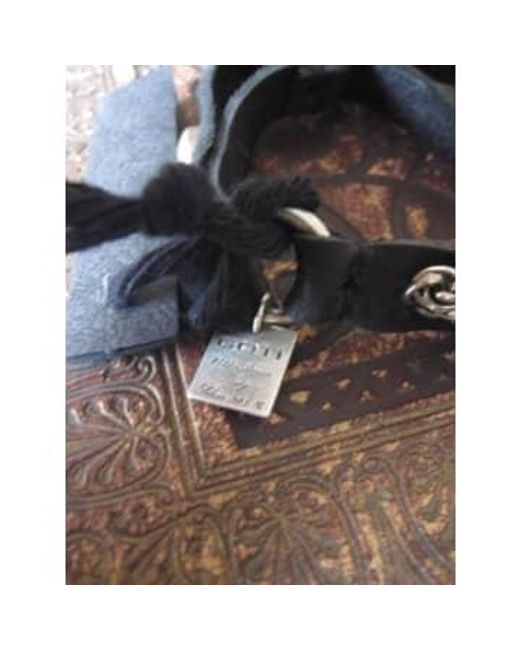 Goti Kordelkette aus 925 oxidiertem silber und lederarmband in Black für Herren