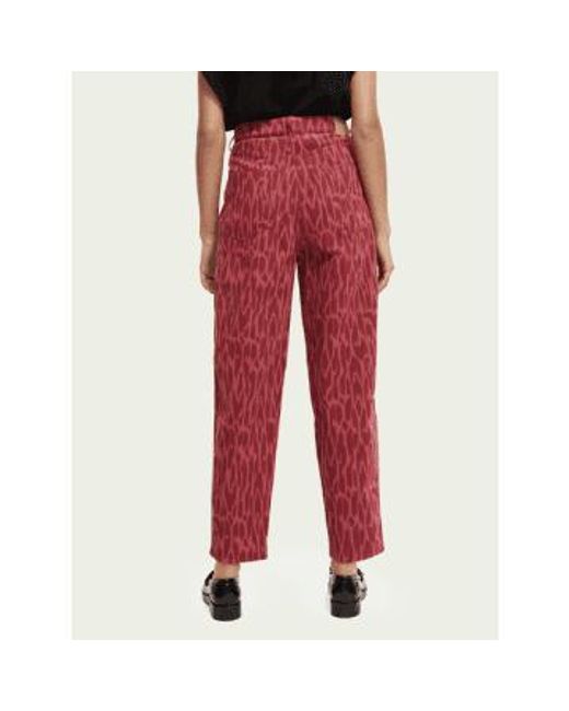Scotch & Soda Red Wild The Tide Balloon Fit Corduroy Trouser 25