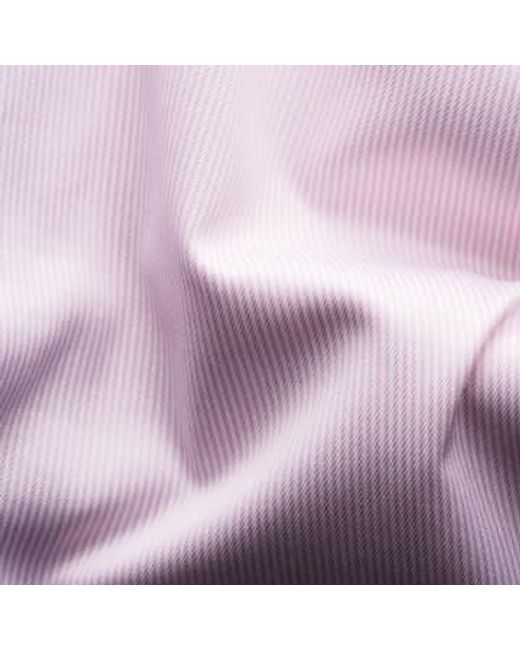 Contemporary Fit Fine Striped Signature Twill Shirt 10001208853 di Eton of Sweden in Purple da Uomo