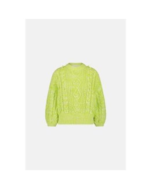 FABIENNE CHAPOT Yellow Suzy 3/4 Sleeve Pullover Lovely Lime S