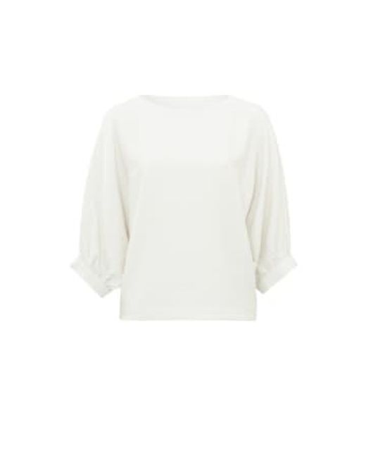 Batwing Top With Boatneck And Long Sleeves Or Off di Yaya in White