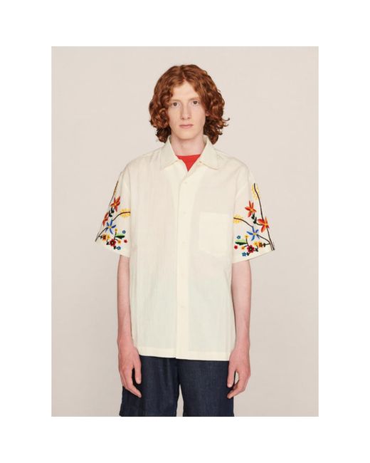 YMC Natural Idris Cotton Flax Shirt — Ecru for men
