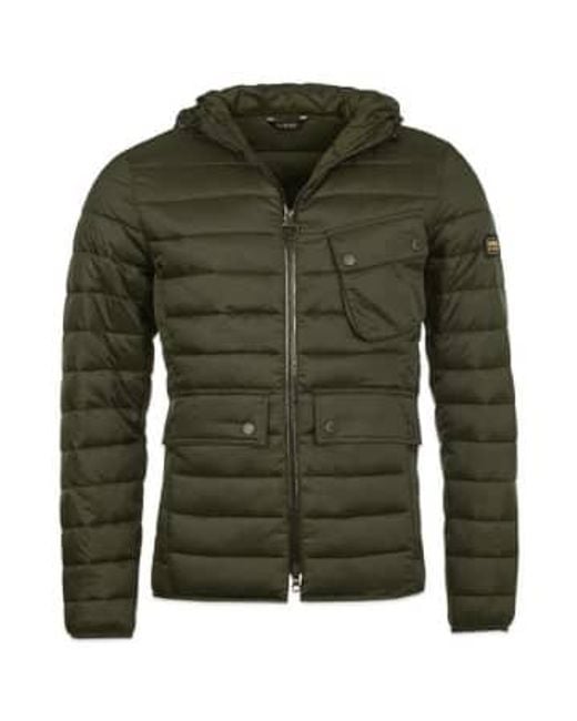 Ouston Hooded Quilt Jacket di Barbour in Green da Uomo