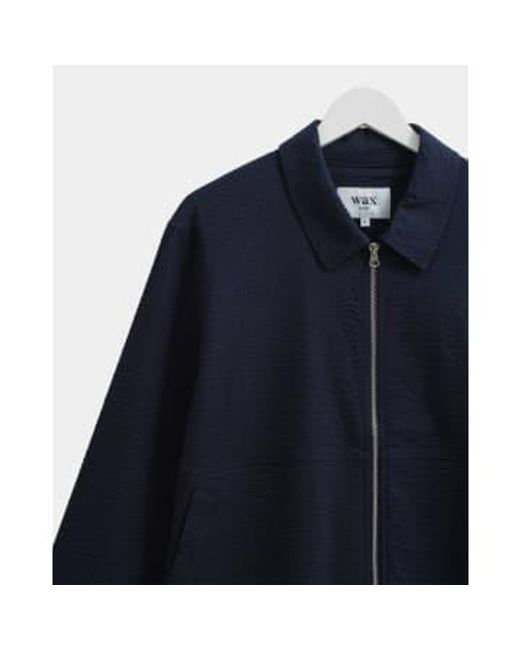 Wax London Blue Eldon Seersucker Jacket for men