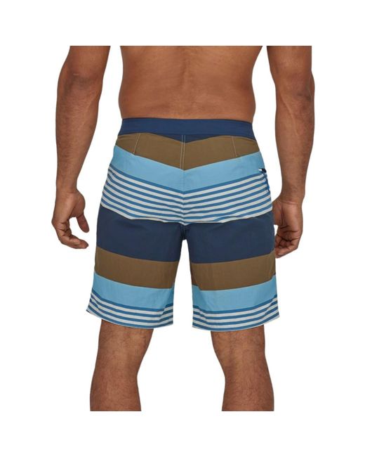 Patagonia Synthetic Costume Wavefarer Boardshorts 19" Uomo Fitz Stripe:  Lago Blue for Men | Lyst