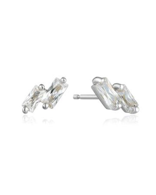 Ania Haie Metallic Glow Stud Earrings Silver / Cubic Zirconia