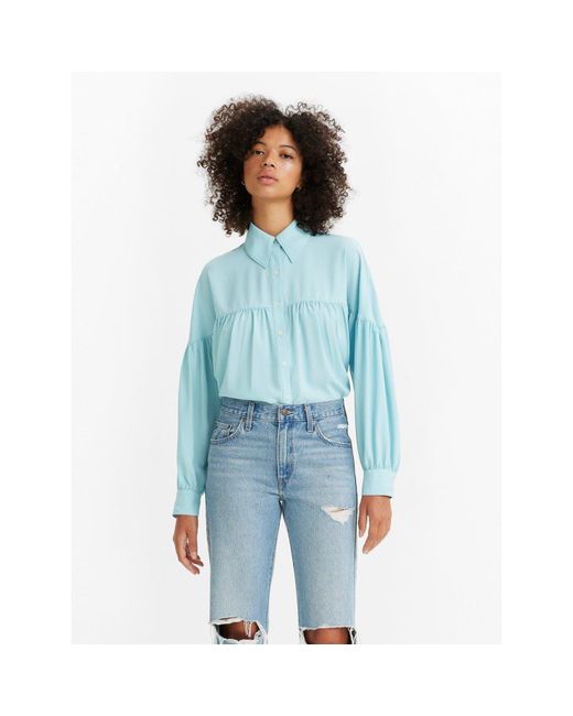 Levi's Porcelain Blue S Arie Blouse | Lyst