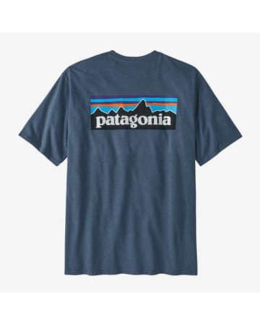 Patagonia Blue P-6 Logo Responsibili-tee® Utility S for men