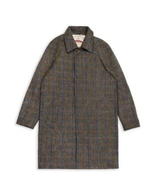 Burrows and Hare Gray Gladstone Harris Tweed Overcoat Herringbone S for men