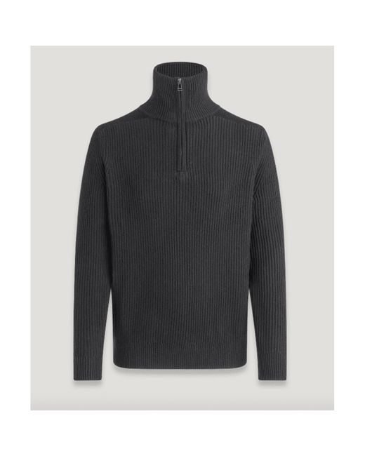 Belstaff Stanley Quarter Zip Jumper Black for Men Lyst