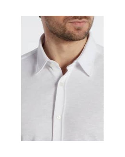Boss White S-roan-kent Jersey Stretch Cotton Shirt 50513759 100 S for men