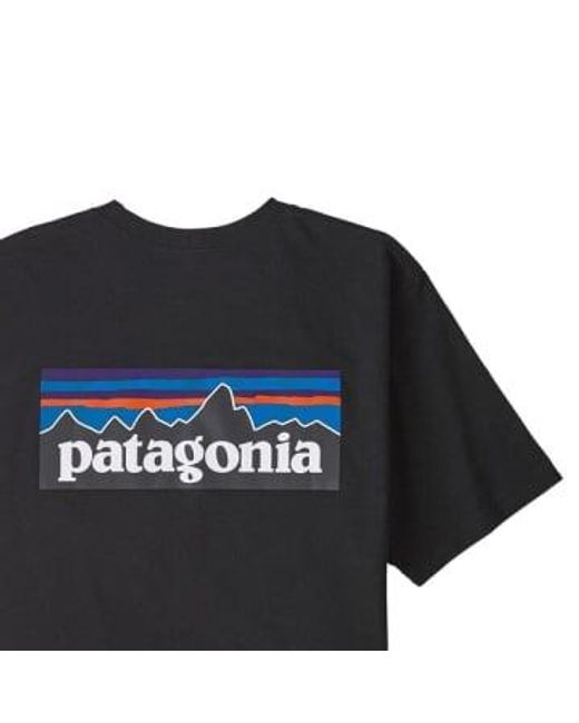 Patagonia Black P-6 Logo Responsibili-tee® for men