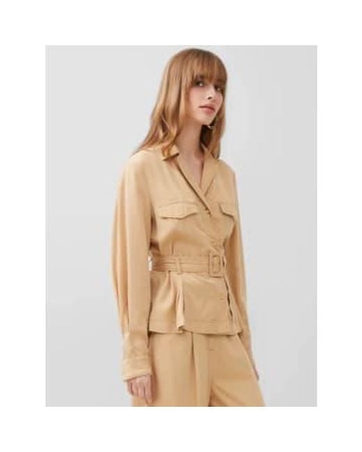 Elkie Twill Belted Jacket Or Biscotti di French Connection in Natural