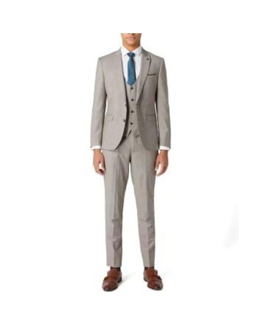 Remus Uomo Gray Mario Micro Houndstooth Suit Trousers for men