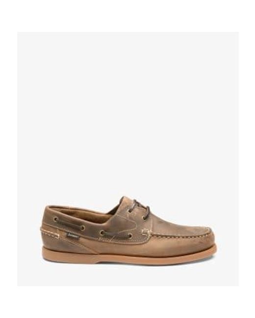 Loake Brown Oiled Lymington Boat Shoes for men