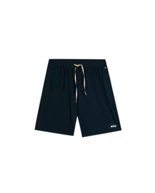 Boss Unique Shorts Dark Stretch Cotton Pyjama Shorts 50515394 402 di Boss in Blue da Uomo