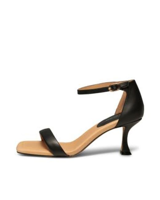Leather Leah Ankle Strap Womens Sandals di Shoe The Bear in Black